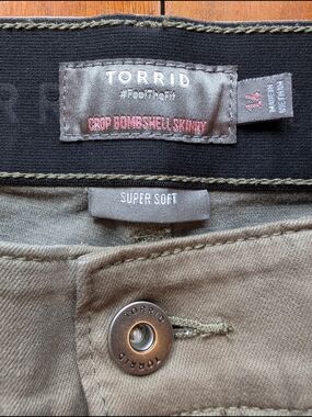 Torrid Super-Soft Crop Bombshell Skinny Jeans - Olive